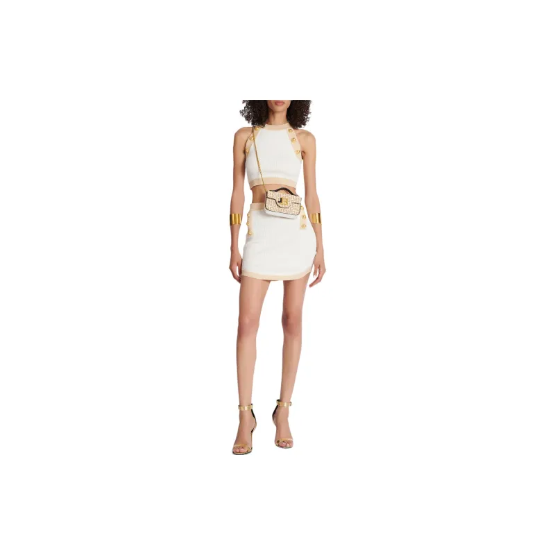 BALMAIN Button embellished Knitted Miniskirt-1