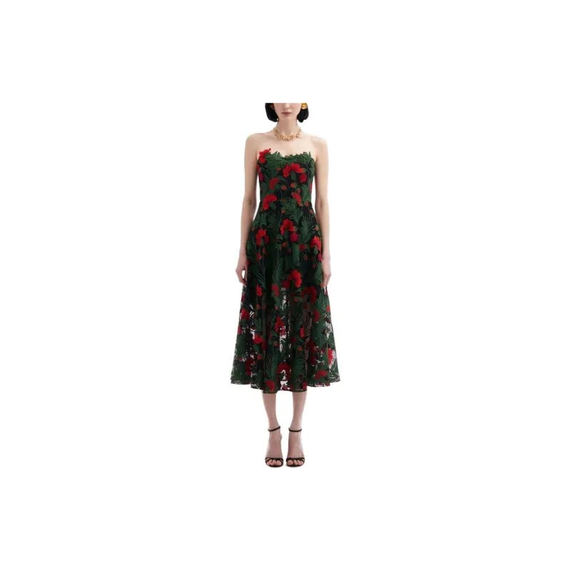 OSCAR DE LA RENTA SS24 Sleeveless Dress Women's Red-1