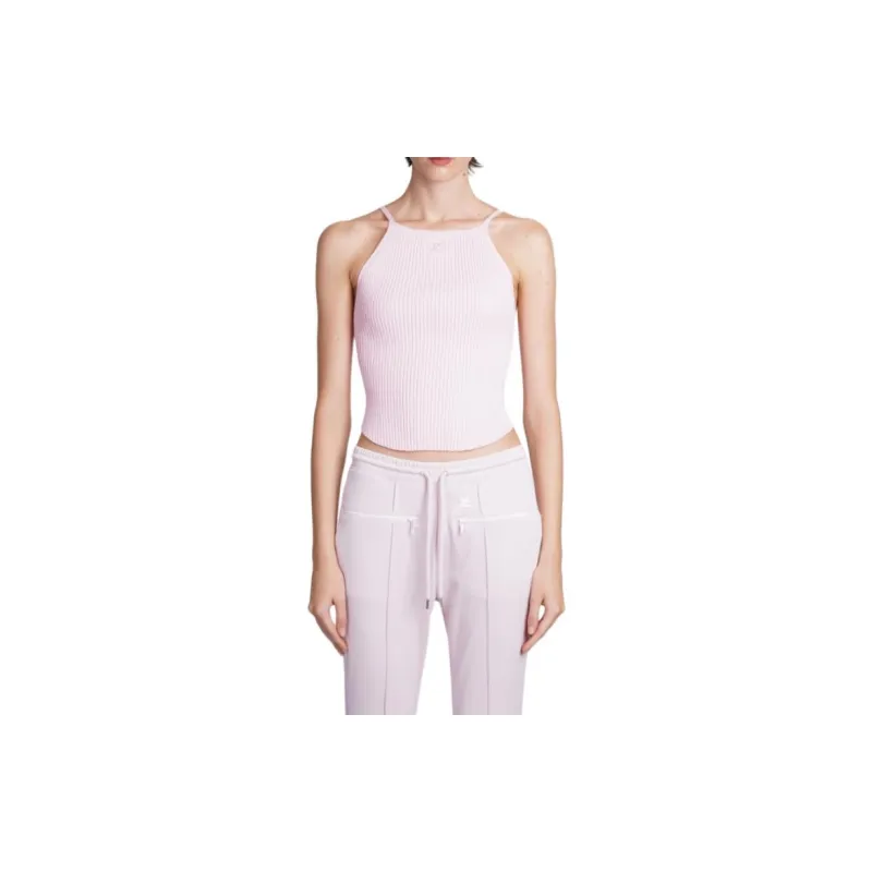 COURREGES Logo embroidered Ribbed Vest-2