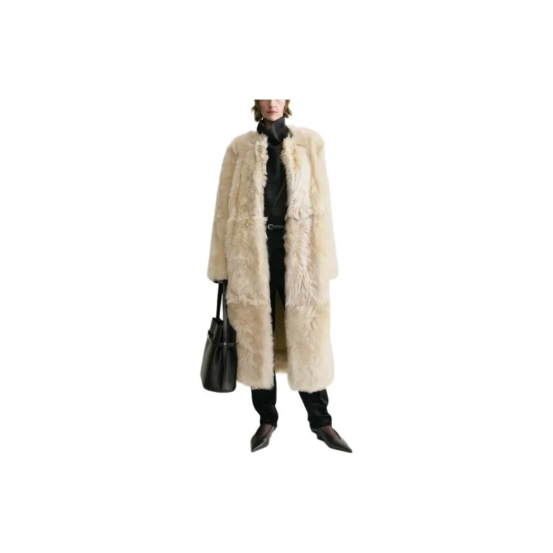 TOTEME Shearling Round Neck Coat-1