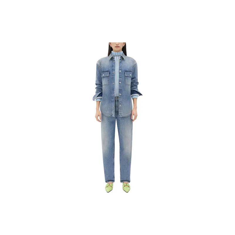 Bottega Veneta Vintage Medium Indigo Denim Shirt-2