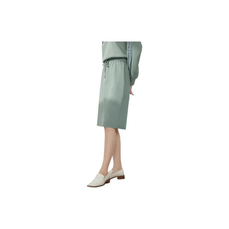 JZ. ANNAKRO Casual Long Skirt Women's Light Green-2