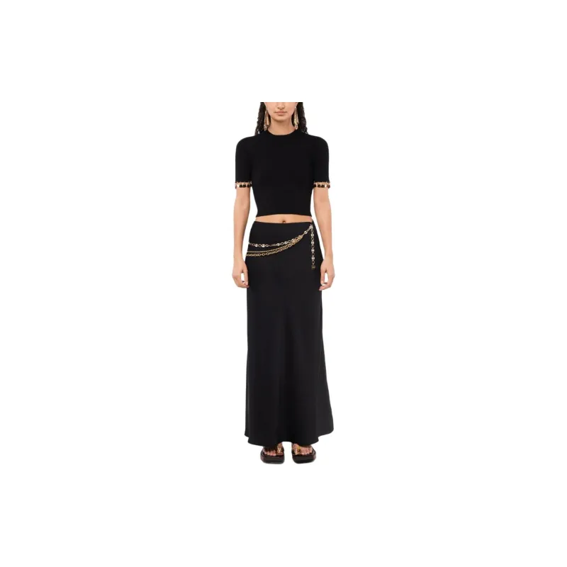 Paco Rabanne Charm-Trim Short Sleeved Cropped T-Shirt-2