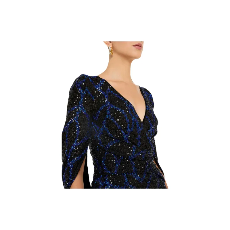 Talbot Runhof Shawl Design Sequinned Gown-3