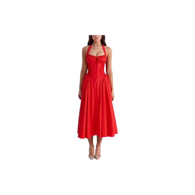HOUSE OF CB ADABELLA Slip Dress Women's ITALIAN TOMATO/Italian Tomato Red-2