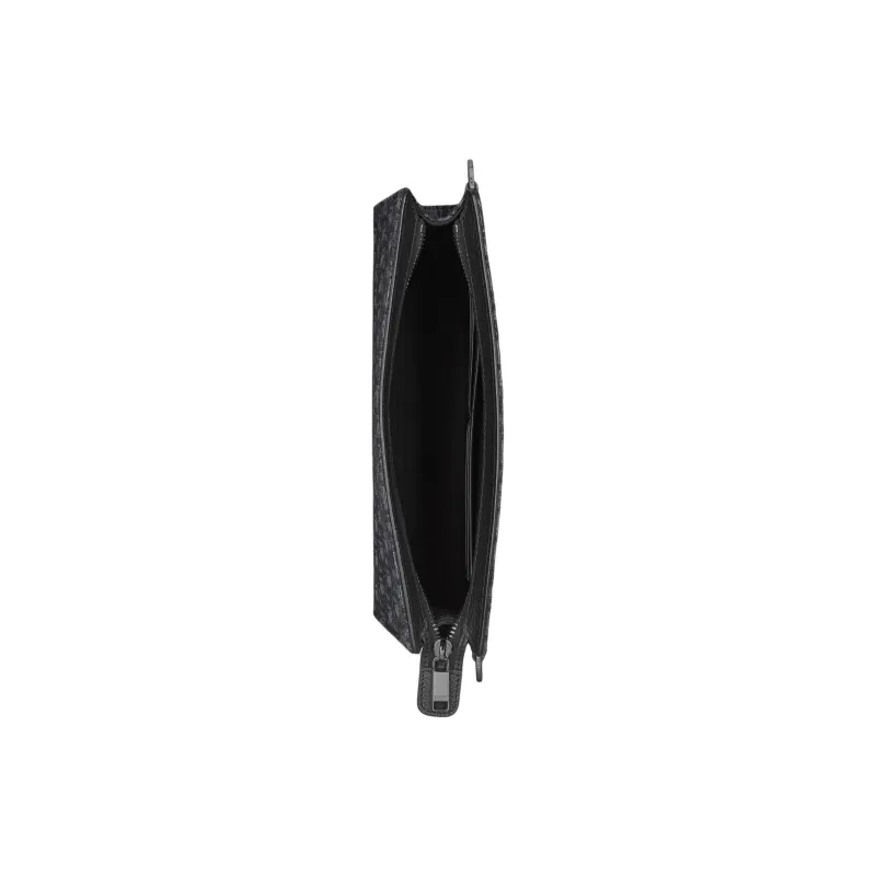 DIOR Oblique Print Jacquard Fabric Clutch Men's Black-3