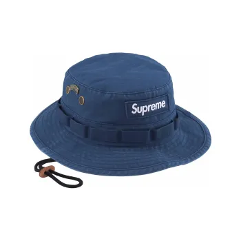 Supreme Cotton Bucket Hats Unisex Blue