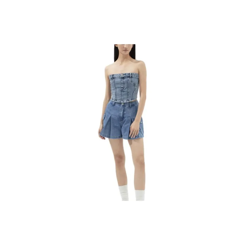 GUESS Strapless Top Women's Dark Blue-1