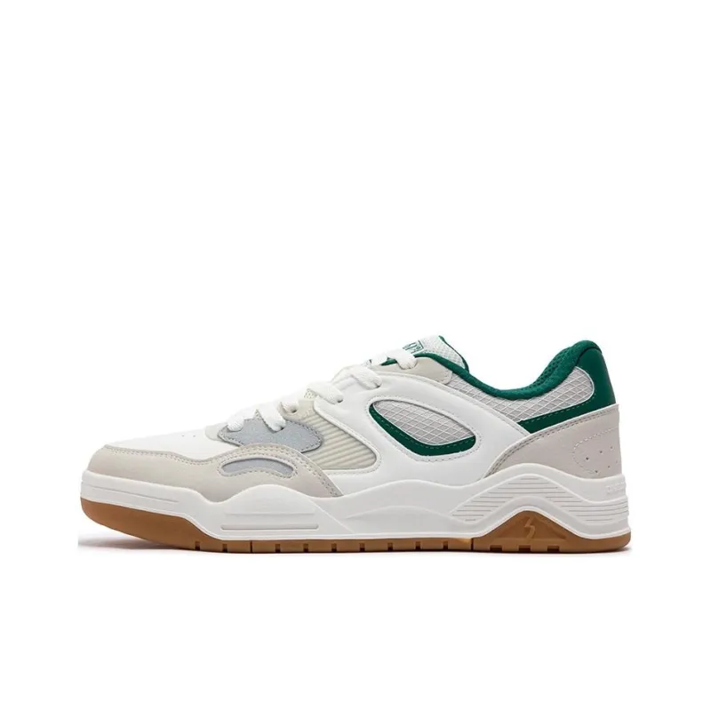 361° Anti Slip Wear Resistant Low Top Skateboard Shoes Men's White Gray Green-0