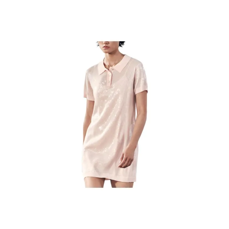 ZARA Short-Sleeved Dresses Women's Pink-3