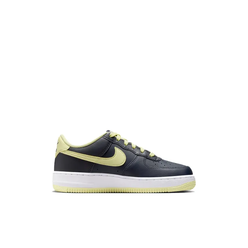 Nike Air Force 1 Anti Slip Wear Resistant Low Top Kids' Skateboarding Shoes Black Yellow Kids'-1