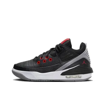 Jordan Max Aura 5 Abrasion Resistant Anti Kick Slip Resistant Mid Top Children's Basketball Shoes Black Teenagers