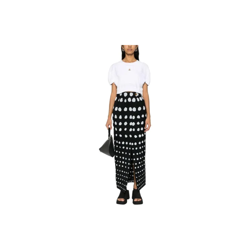 Vivienne Westwood Logo Embroidered Cropped T Shirt-1