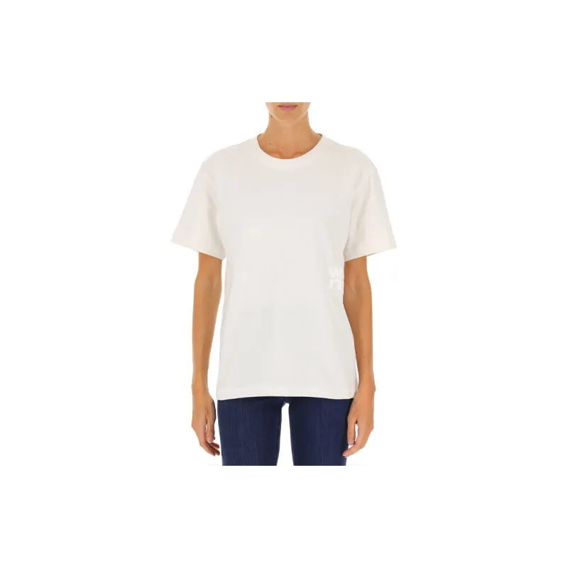 Alexander Wang Drop Shoulder Sleeve T Shirt Women's White-4