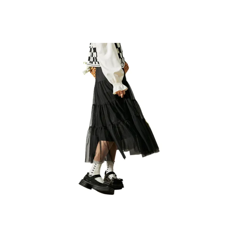 Tonlion Casual Long Skirts Women's Black-2