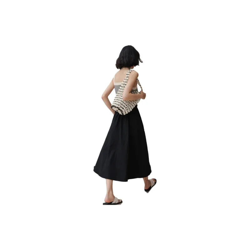 Migu Casual Long Skirts Women's Black-2