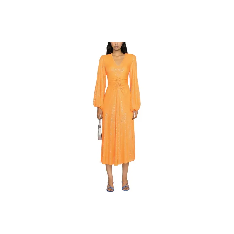 Rotate Long-Sleeved Dresses Women's Orange-1