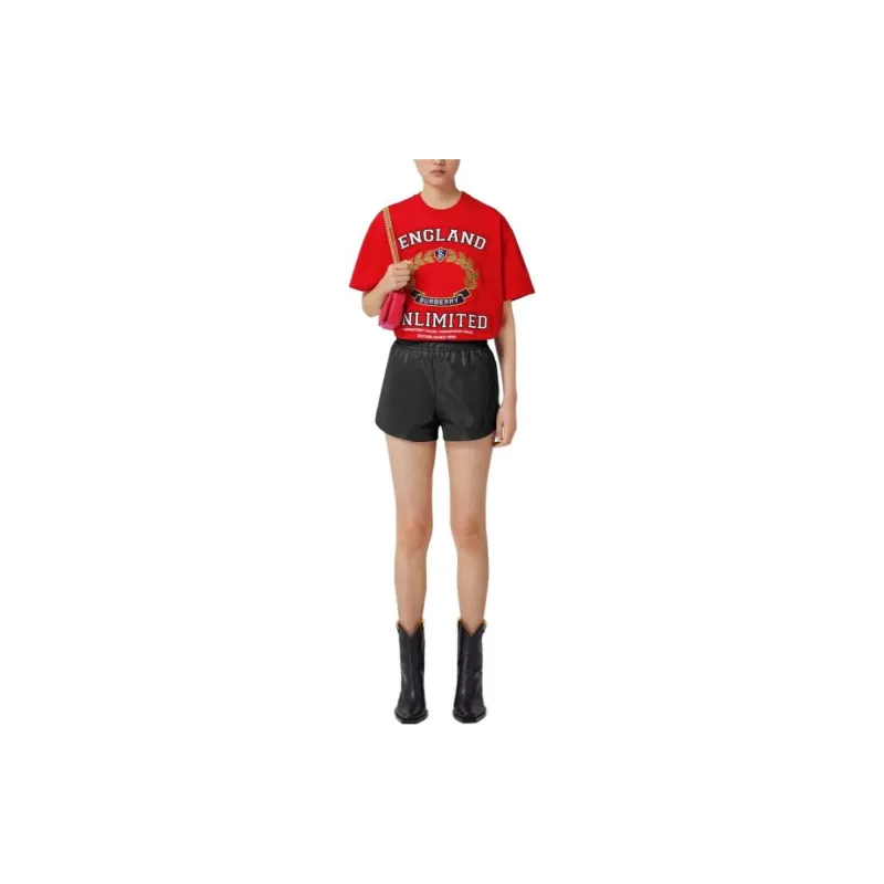 Burberry SS23 Drop Shoulder Sleeve T Shirt Women's Red-1