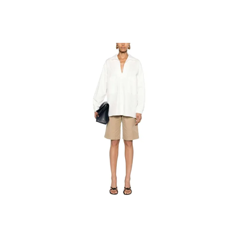 MaxMara V Neck Long Sleeved Shirt-1