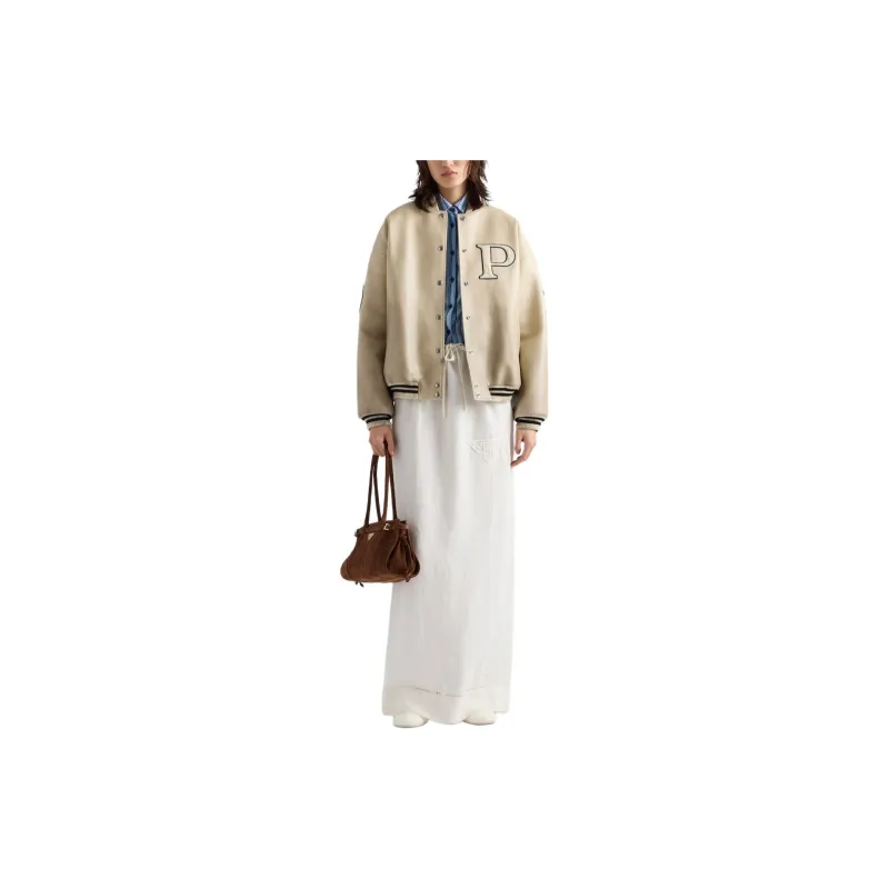 PRADA Embroidered Linen Skirt-1