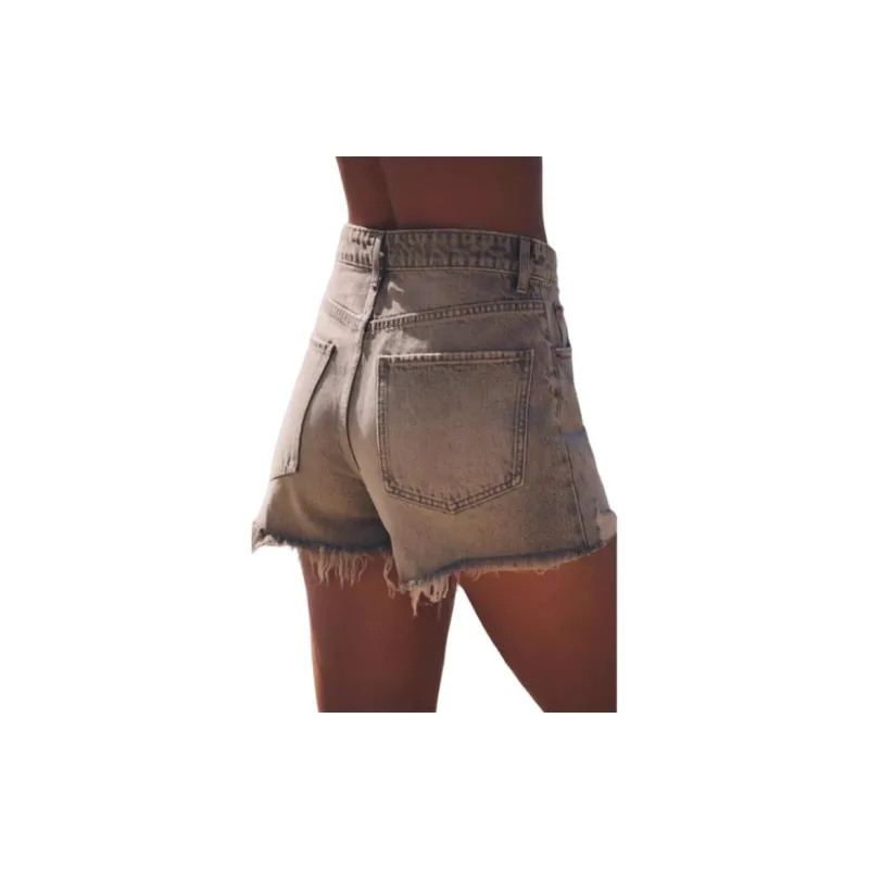 ZARA Denim Shorts Women's Gray-3