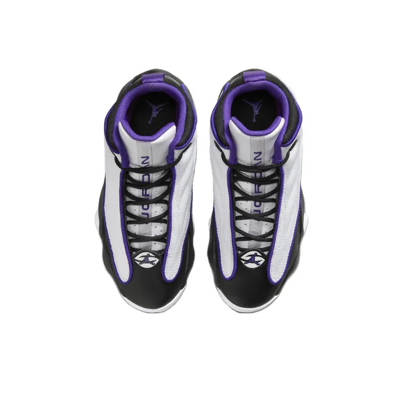 Jordan Pro Strong Slip Resistant Anti Kick Cushioning High Top Children's Basketball Shoes White Black Purple Teenagers-3