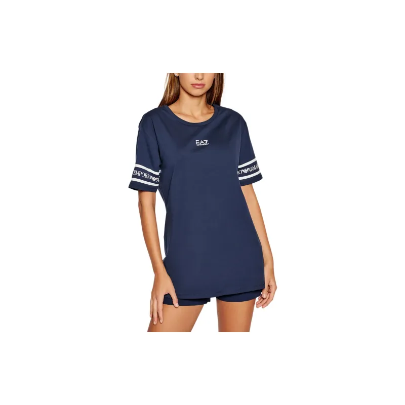 EMPORIO ARMANI EA7 SS23 Short Sleeved T Shirts Women's Dark Blue-2