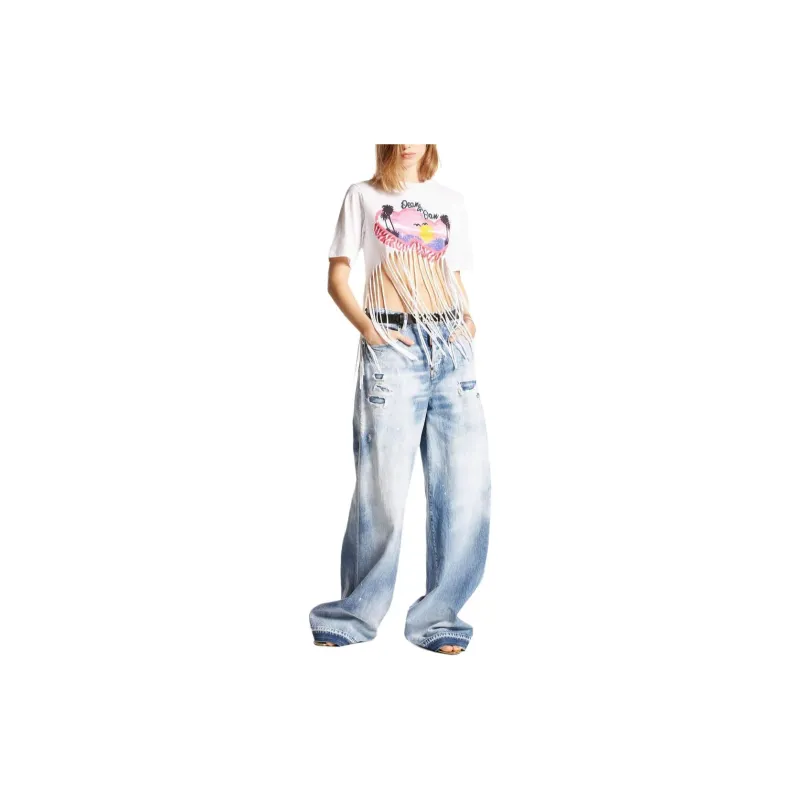DSQUARED 2 Light Everglades Wash Traveller Distressed Jeans-2