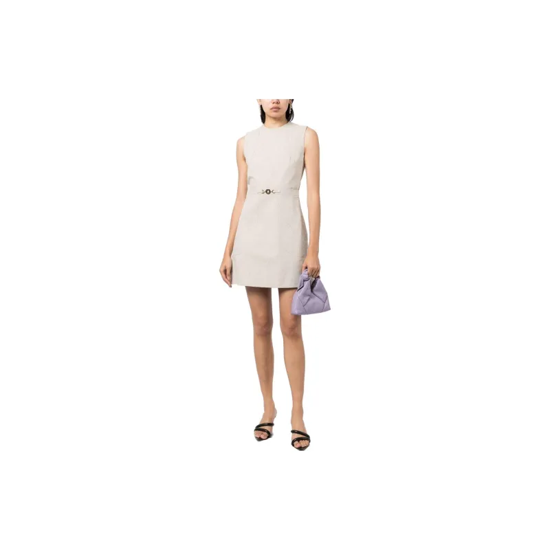 Patou Logo jacquard Cotton A line Minidress-4