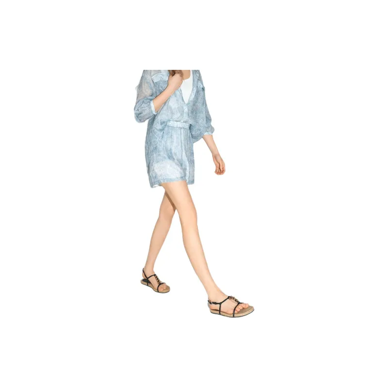 Bethine Casual Shorts Women's Gray Blue-1