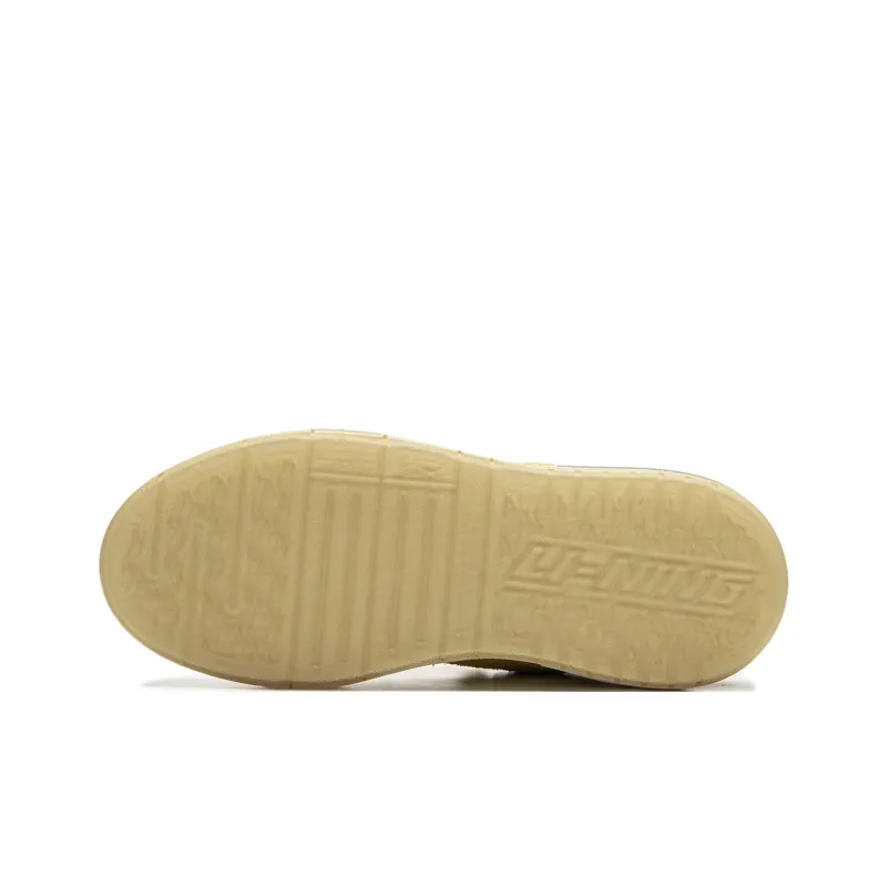 LiNing Wave SWAG Slip Resistant Cushioning Abrasion Resistant Low Top Skateboard Shoes Women's Yellow Beige-5
