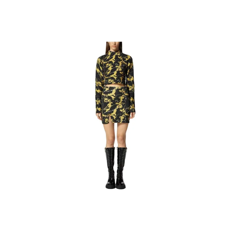 VERSACE Chain Couture print Knitted Miniskirt-1