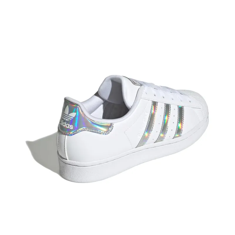 Adidas Originals SUPERSTAR Anti Slip Wear Resistant Low Top Kids Lifestyle Shoes Silver White Teenagers-3