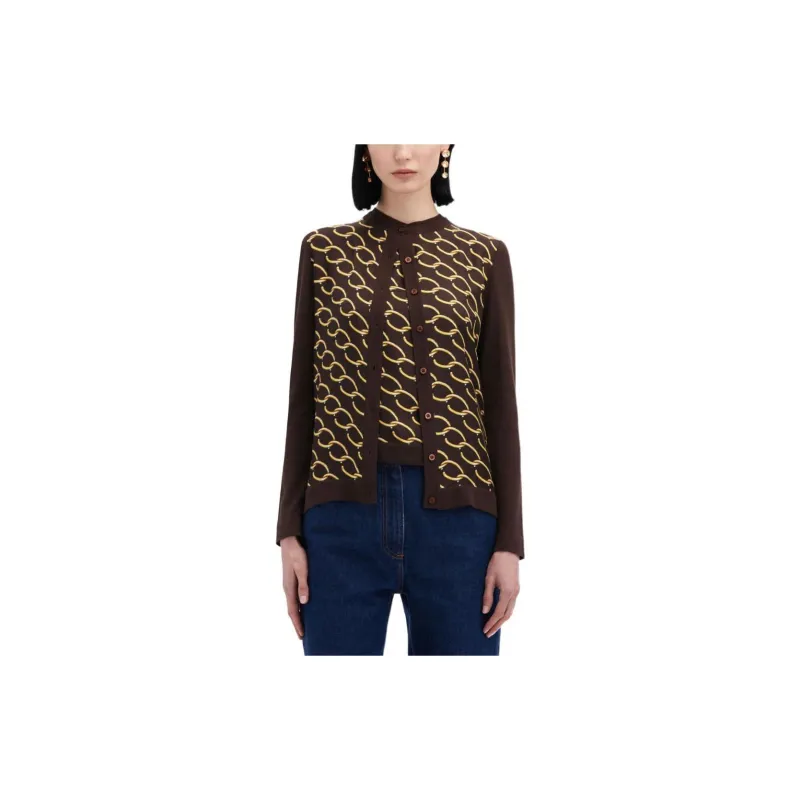 Oscar De La Renta Oscar Chain-link Inset Cardigan-2