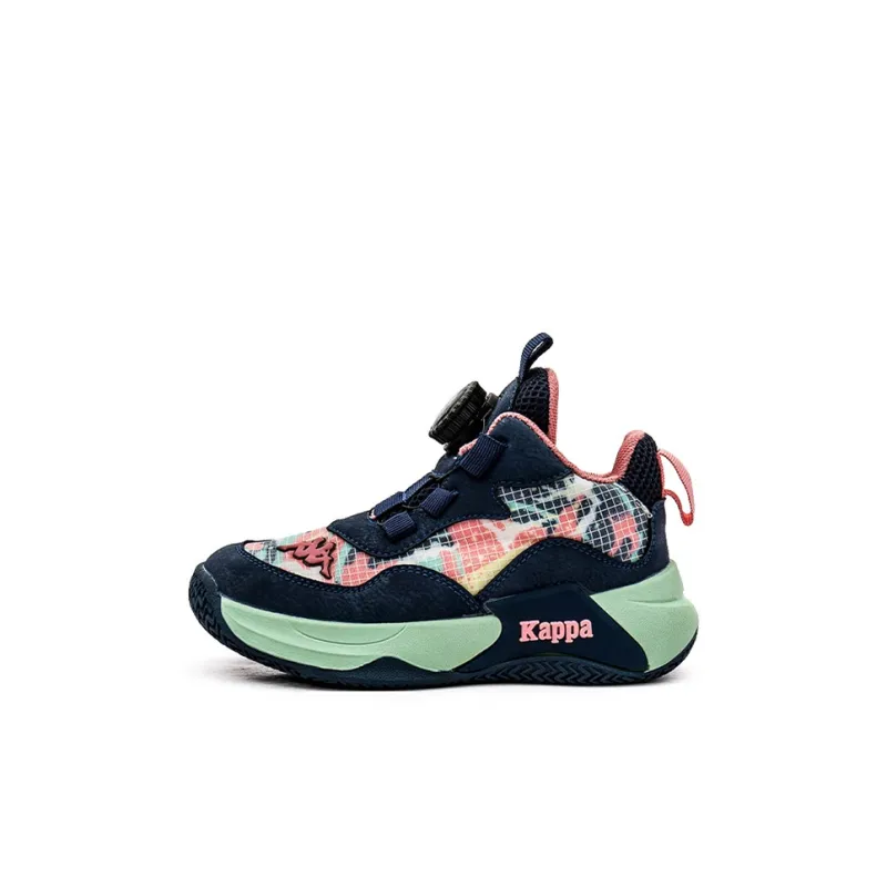 KAPPA KIDS Wear resistant, Non slip And Breathable Low Top Children's Basketball Shoes Blue Pink Kids'-0