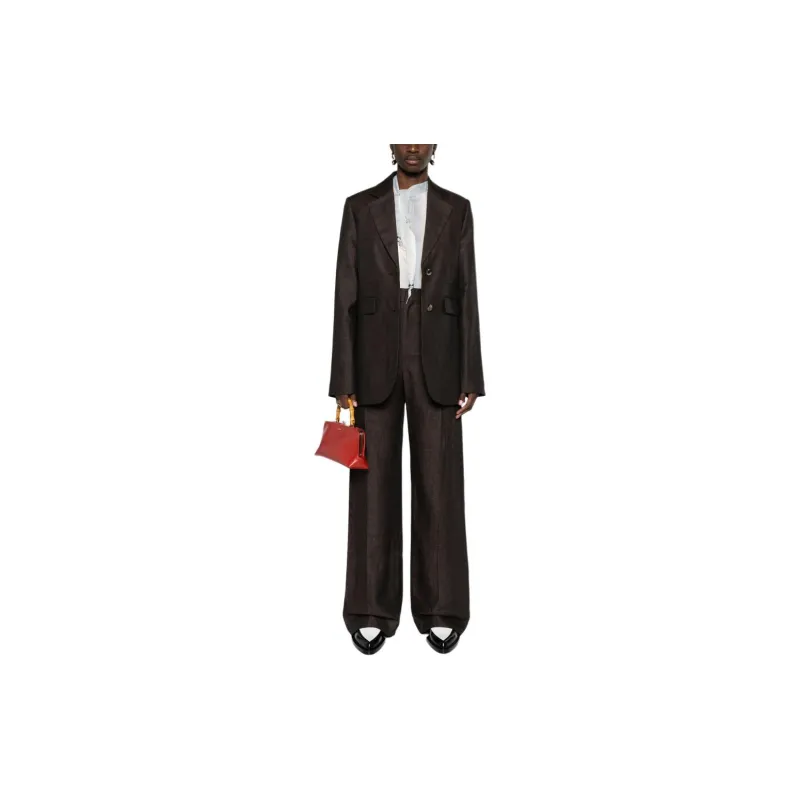 LOEWE SS24 Casual Pants Women's Coffee-1