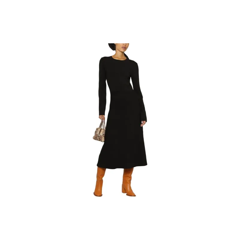 PAROSH Long Sleeved Dress Women's Black-1