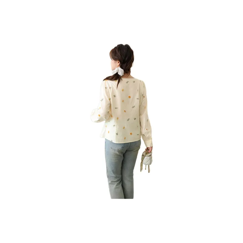 DAMABAIFENBAI Shirt Women's Apricot-3