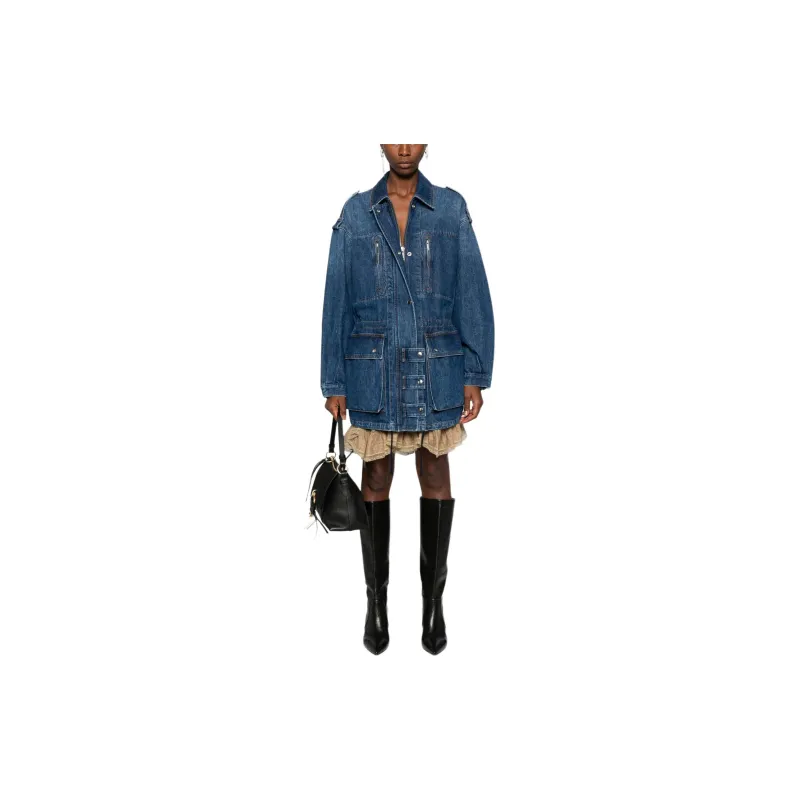 ISABEL MARANT ETOILE Joanna Drawstring Hem Denim Jacket-2