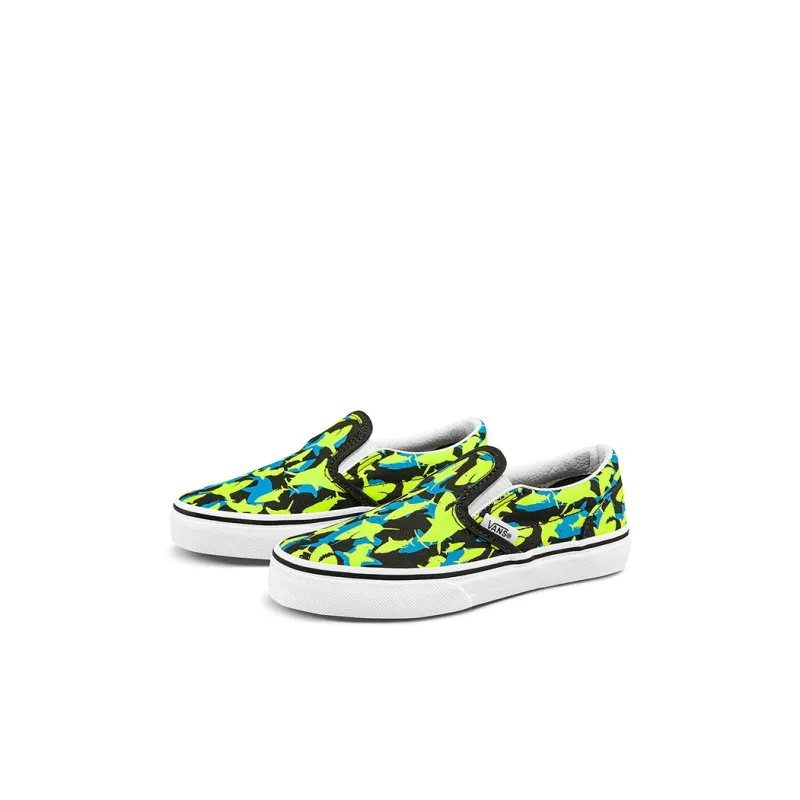 Vans Slip-on Wear-Resistant Low-Top Kids' Skateboarding Shoes Green Blue Black Children Aged 3-7 Years Old-1
