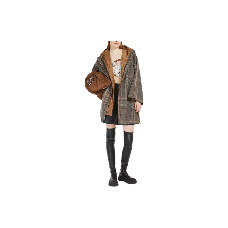 WEEKEND MaxMara Checked Buttoned Coat-2