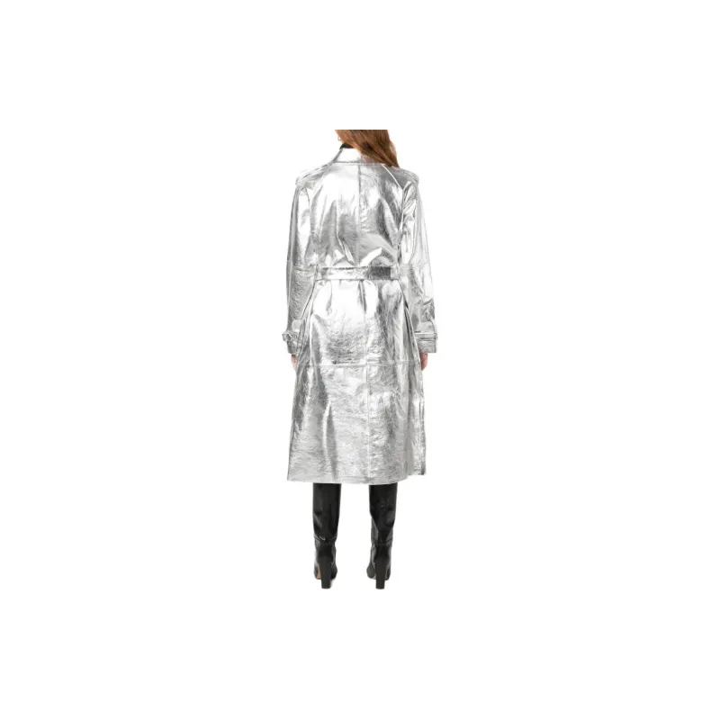 NILI LOTAN Leather Jacket Women's Silver-2