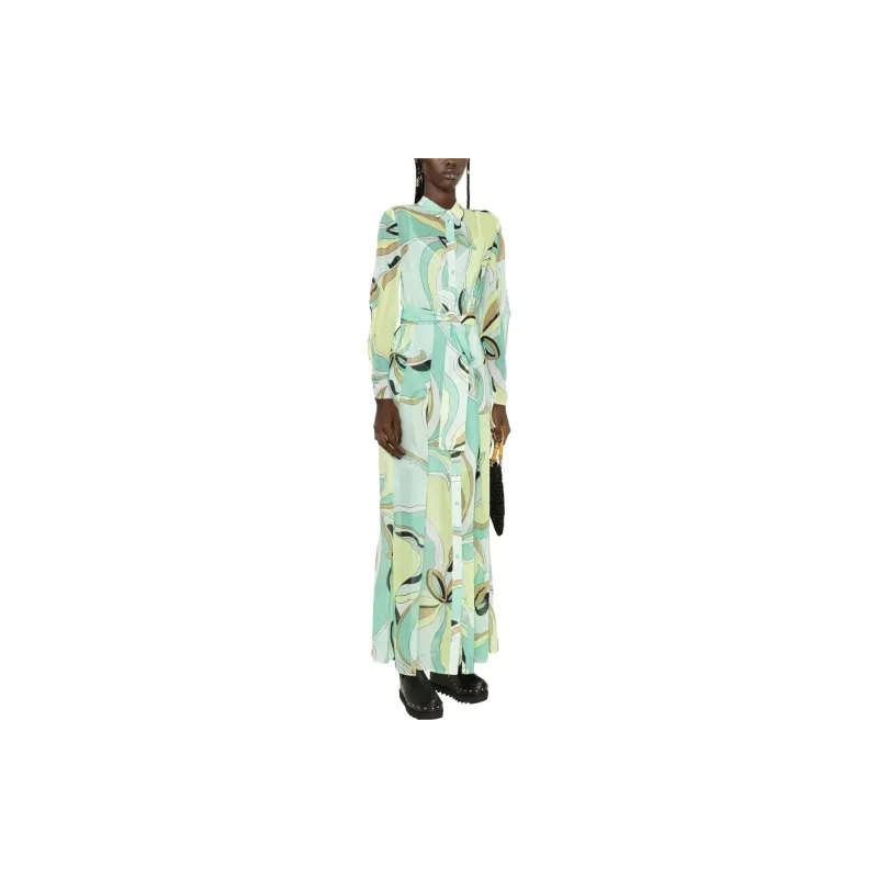 PINKO Long Sleeved Dresses Women's Light Green-1