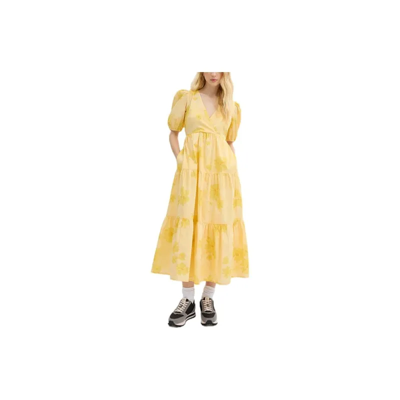 COACH SS24 Short Sleeved Dress Women's Yellow-1