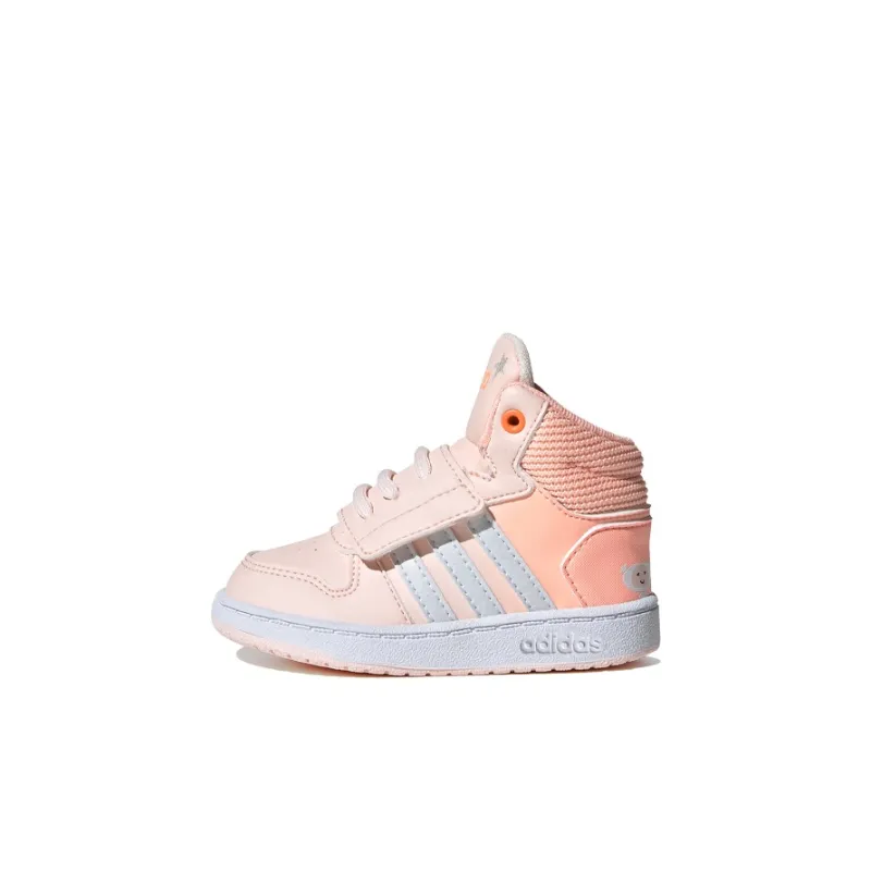 Adidas Neo Hoops 2.0 Mid I Slip-Resistant Mid-Top Toddler Shoes Pink White Infant And Toddler-0
