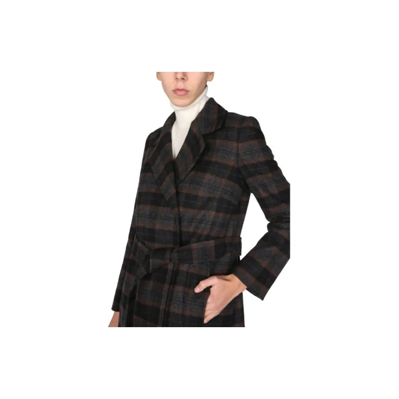 BARBOUR Tartan Pattern Tie Waist Coat-3