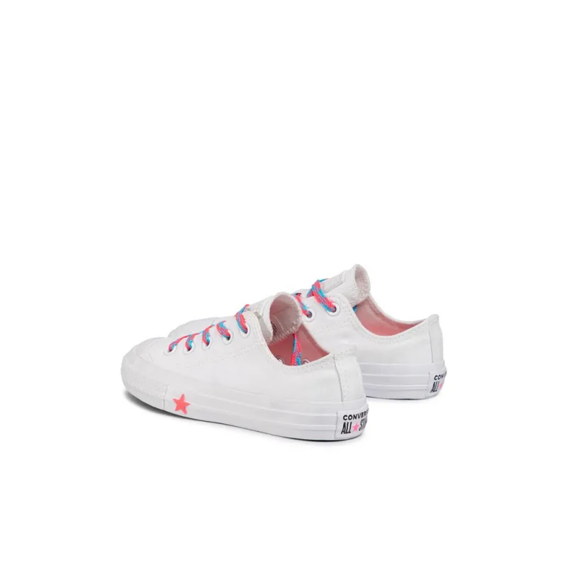 Converse All Star Series Low-Top Skateboard Shoes White Children Aged 3-7 Years Old-3