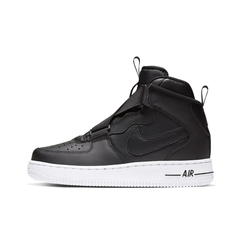 Nike Air Force 1 High Top Kids' Skateboarding Shoes Black Teenagers-0