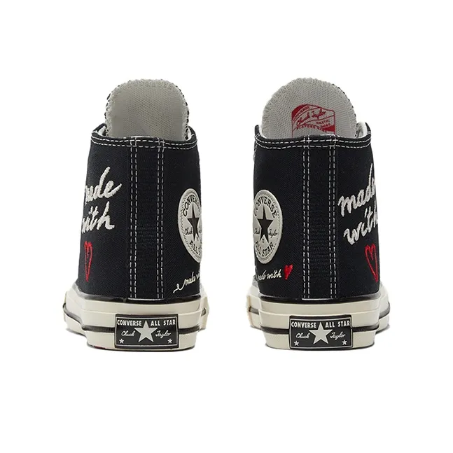 Converse Chuck Taylor All Star 1970s Anti Slip Wear Resistant High Top Canvas Shoes Black Teenagers-4