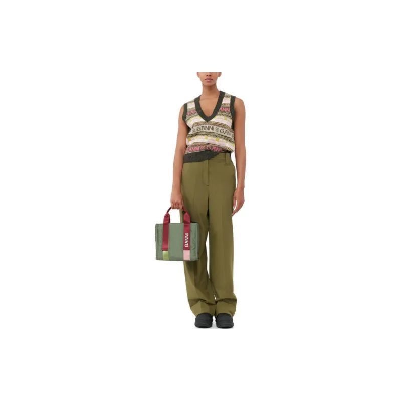 GANNI Logo Wool Mix Vest 'Kalamata'-3